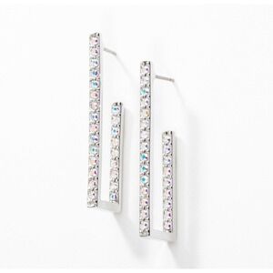 Touchstone Crystal Around the‎ Corner Aurore Boreale Crystal Bar Drop Earrings